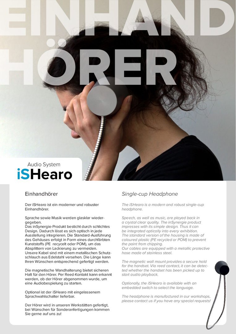 Datenblatt iSHearo Einhandhörer